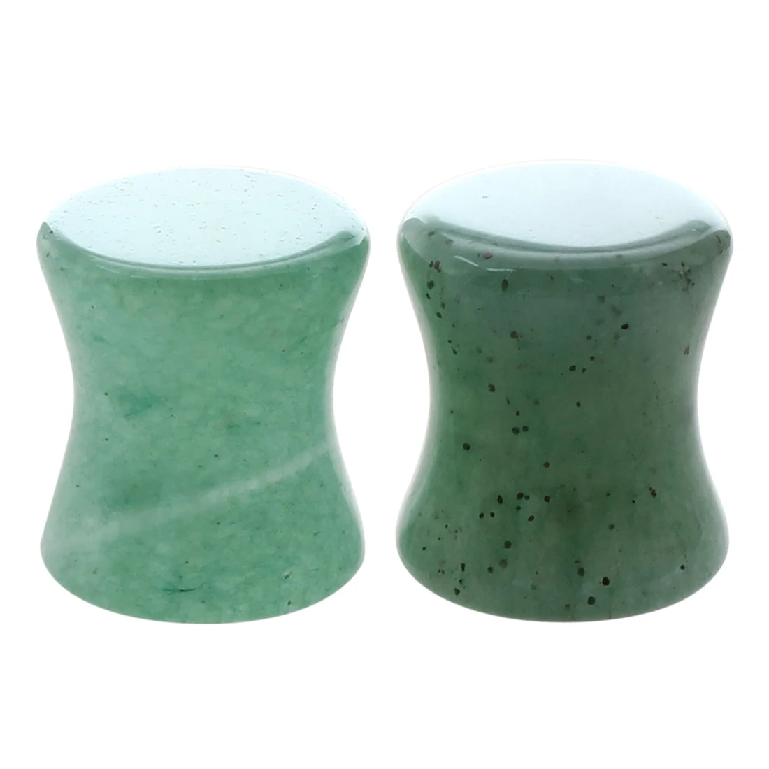 MAHA New 1 Pair of Solid Jade Stone Organic Ear Plugs Gauges Rings