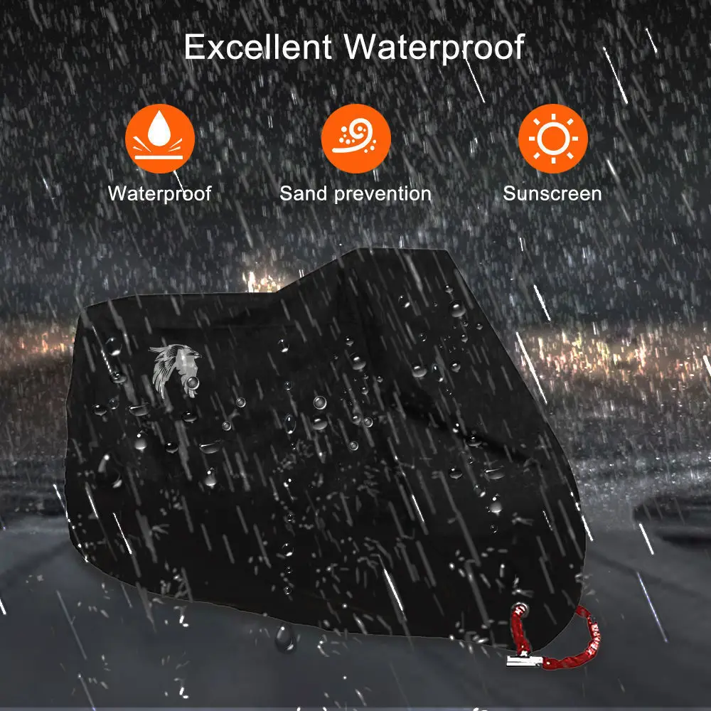 

New Arrival 1pc XL Lock-holes Design Motorcycle Cover Waterproof Rain Dust UV Protector 245*105*125CM