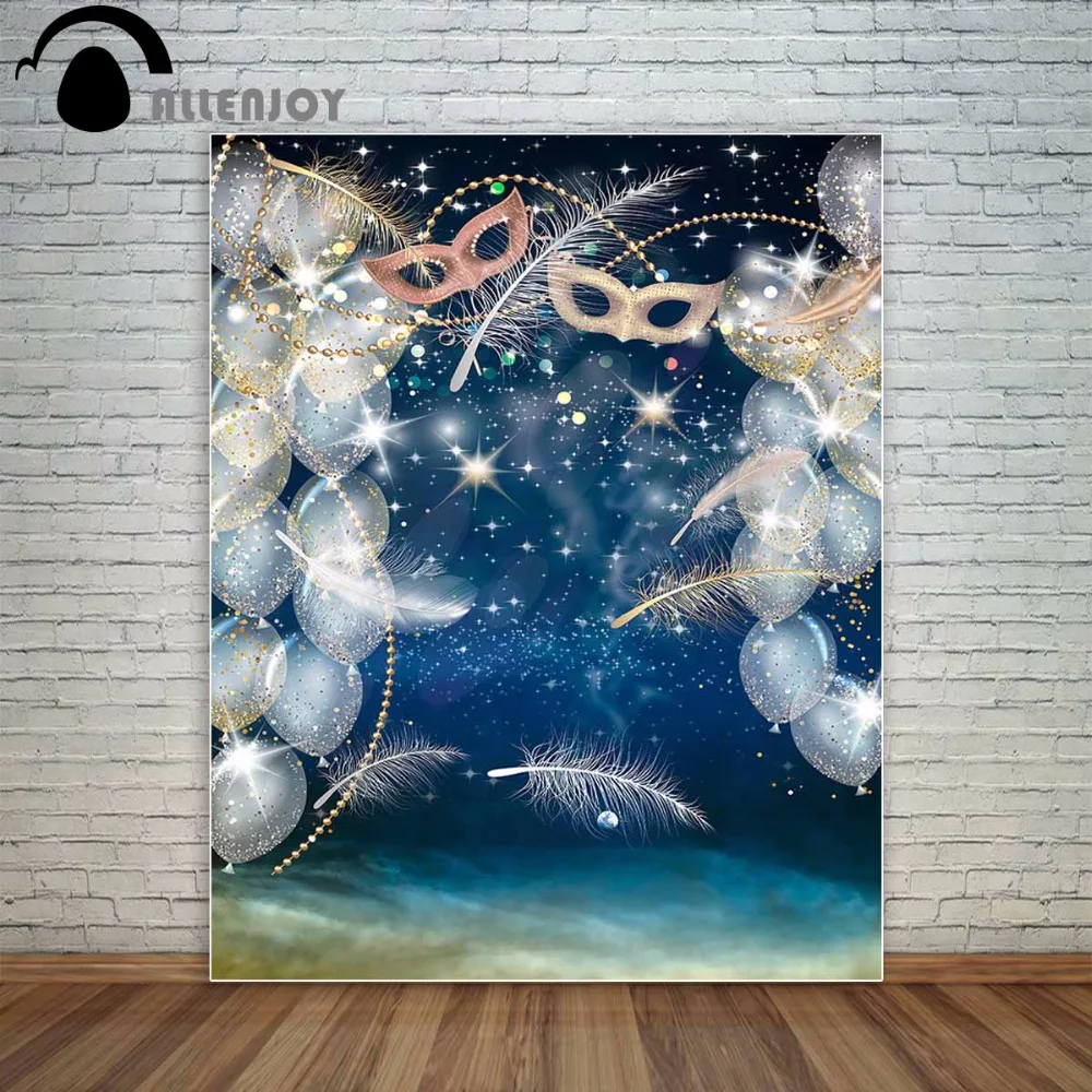 

Allenjoy new Year decoration Pink masquerade background shiny feather jewelry sparkle decorations for home for a photo shoot