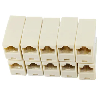 

100pcs RJ45 Connector 8 Core Plug Internet Cable Adapter Network Two-Way Connector