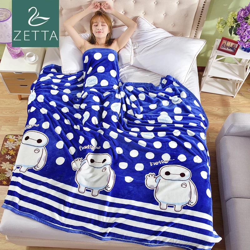 

[ZETTA] bedspread blanket 200x230cm High Density Super Soft Flannel Blanket to on for the sofa/Bed/Car Portable Plaids 3006