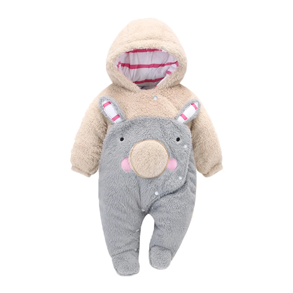 

Baby girl's body clothes baby's foot and cotton warm clothes autumn and winter thickening jacket