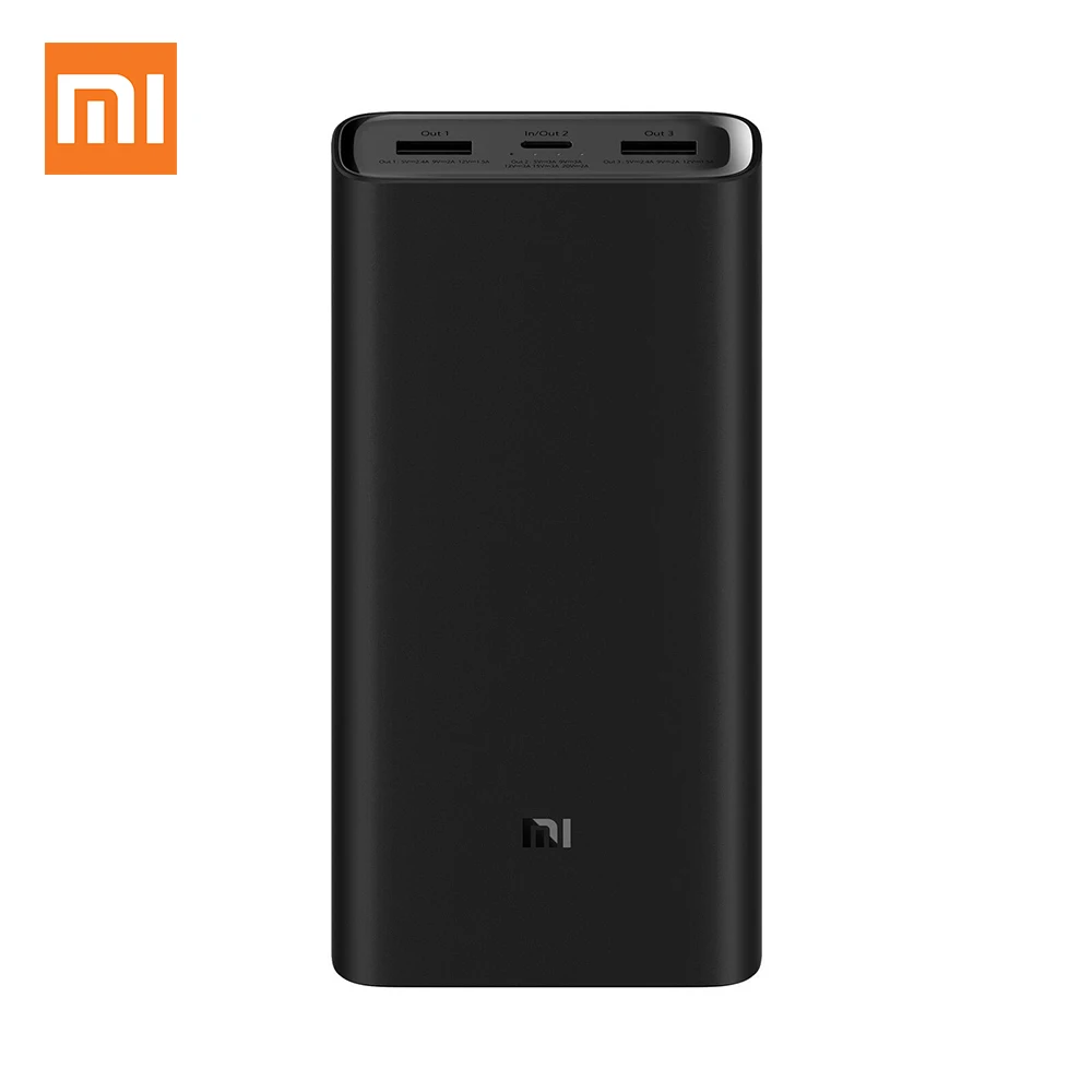 

Original Xiaomi Mi Portable Laptop Battery Power Bank 20000MAH PLM07ZM two way QC3.0 charge USB PD powerbank with type C cable
