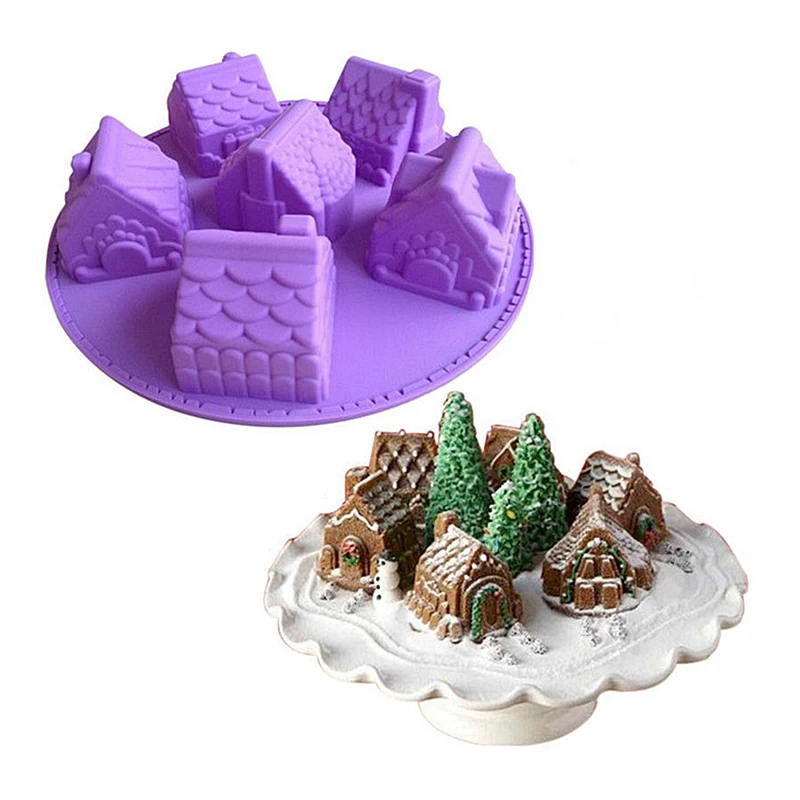 

Chocolate Cake Mold Silicone 3D Christmas Gingerbread House For Houses Baking Tools Decorating Cookie Bakeware Mould