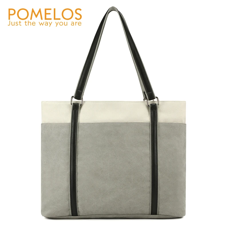 

POMELOS Fashion Shoulder Bag Women Handbag 2019 High Quality Canvas Tote Bag Ladies Hand Bags Big Fits For 15.6 inches Laptop