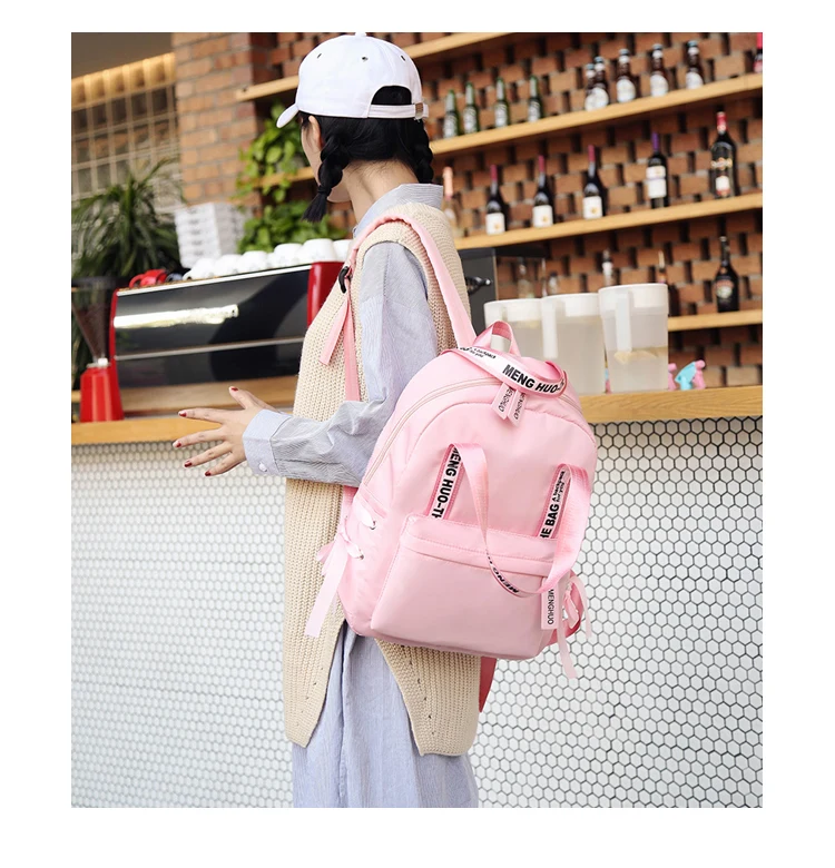 سعة كبيرة حقائب النساء Preppy المدرسة حقائب للمراهقين الإناث النايلون السفر أكياس الطلاب Mochila الفتيات Bowknot على ظهره سعة كبيرة حقائب النساء Preppy المدرسة حقائب للمراهقين الإناث النايلون السفر أكياس الطلاب Mochila الفتيات Bowknot على ظهره