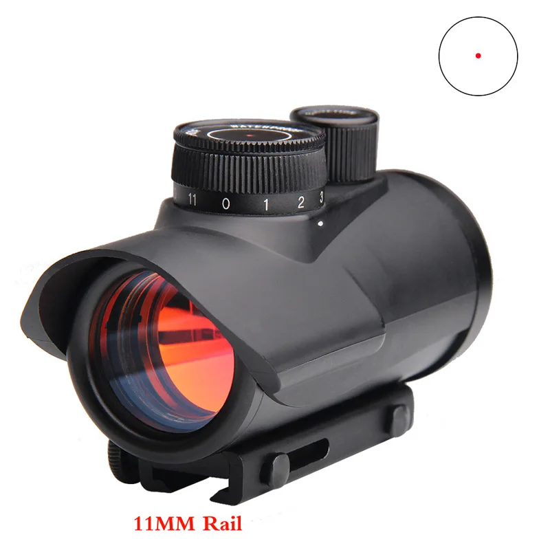 Hunting Holographic 1x30MM Red Dot Sight with 11 Brightness Adjustment fit 11mm & 20mm Rail Mount for Airsoft RL5-0039-13