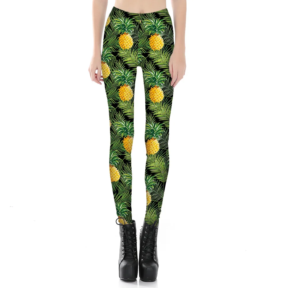

Leggings Fashion Sexy High Waist Fresh Pineapple Fruit Sweet 3D Leggings Wear Comfortable Leggings Summer Plus Size Leggins