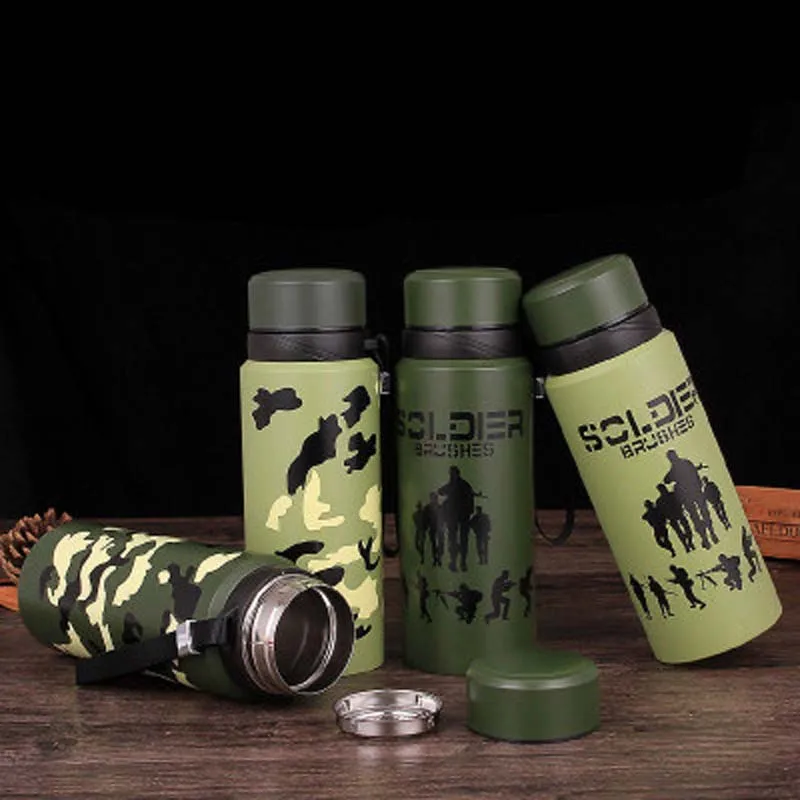 

Creative Insulated Military Cup Outdoor Sports Camouflage Thermos Vacuum Flasks Kettle My Portable Sport Water Bottle Bpa Free