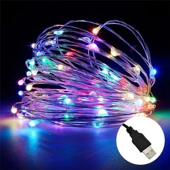 

USB waterproof copper wire led string lights holiday decoration night light DIY decoration home wedding Christmas tree garland