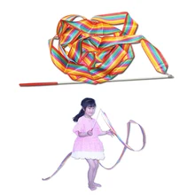 2 м/4 м гимнастический костюм растяжки красочные гимнастические ленты танцевальная лента ритмическое искусство скручивание стержень палка для тренировок в спортзале профессиональный