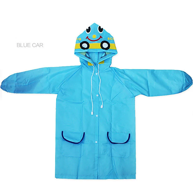 New Cartoon Animal Style Waterproof Kids Raincoat For Children Rain Coat Rainwear Rainsuit Student Poncho Drop Shipping - Цвет: Blue