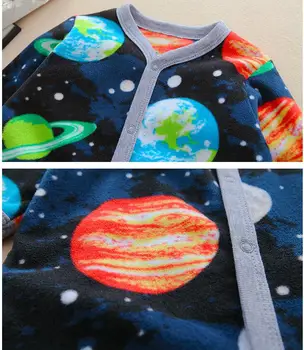 Newborn Baby Boy Autumn-winter Fleece Climbing Clothes 3-12M Kids Footed Pajamas Long Sleeved Infant Girls Cartoon Clothing 4