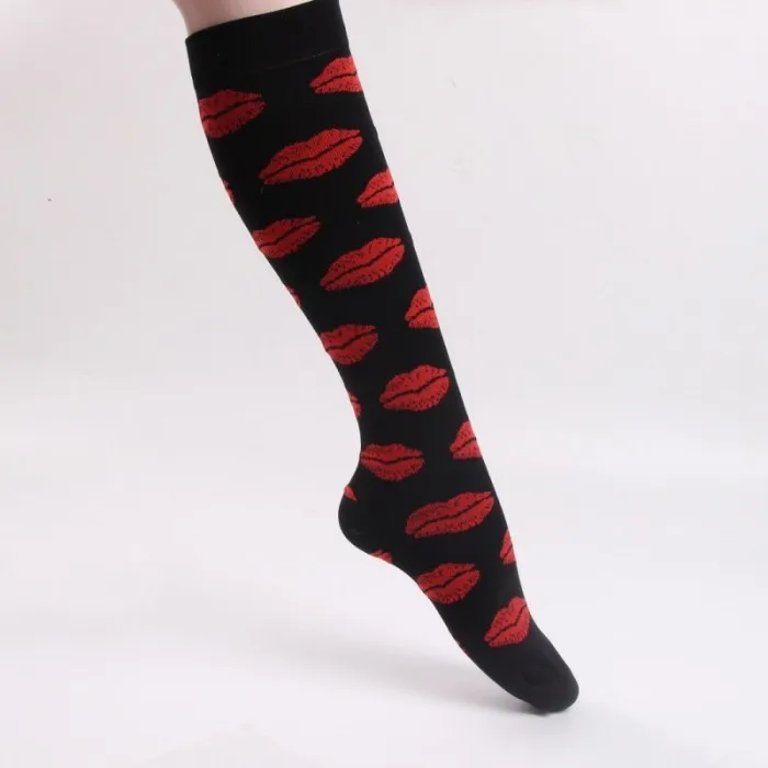 Высокие эластичные Компрессионные носки унисекс с защитой от усталости для мужчин и женщин, облегчающие боль в ногах, гольфы - Цвет: 18