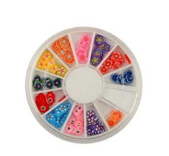 12 Designs Polymer Fimoips UV nail Sticker & Decal Cute Pattern Nail Art/Mobile Decoration Tips Acrylic Manicure | Красота и