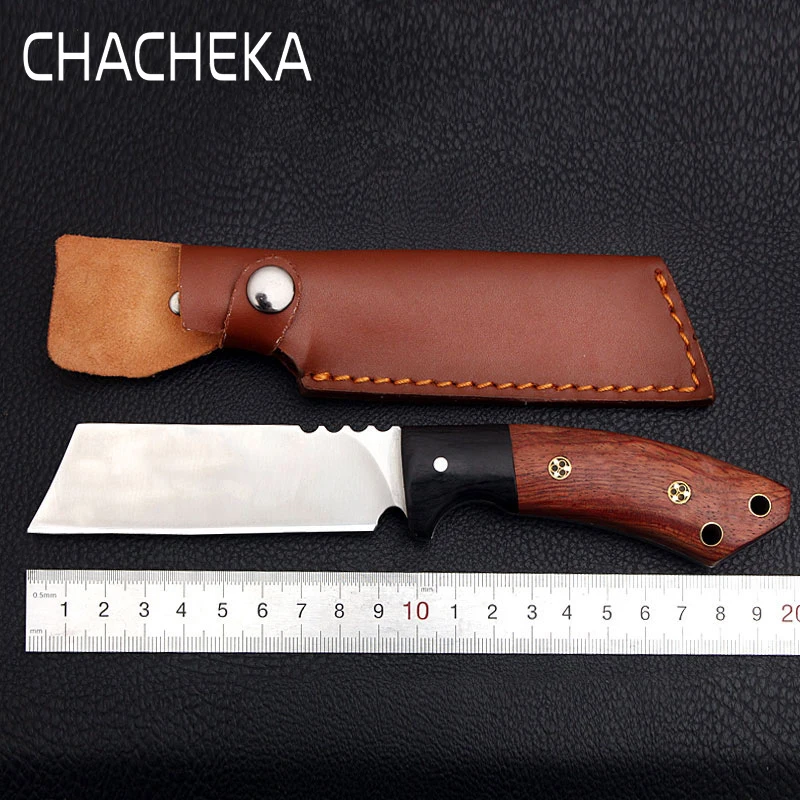 

CHACHEKA 100% Hand-forged Outdoor Hunting Knife High Hardness Wooden Handle Portable Survival Knives Camping Tactical Tools EDC