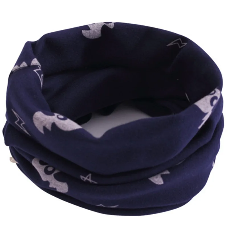Осенний Детский шарф, хлопковый шейный платок с круглым вырезом для мальчиков и девочек, теплый детский шарф