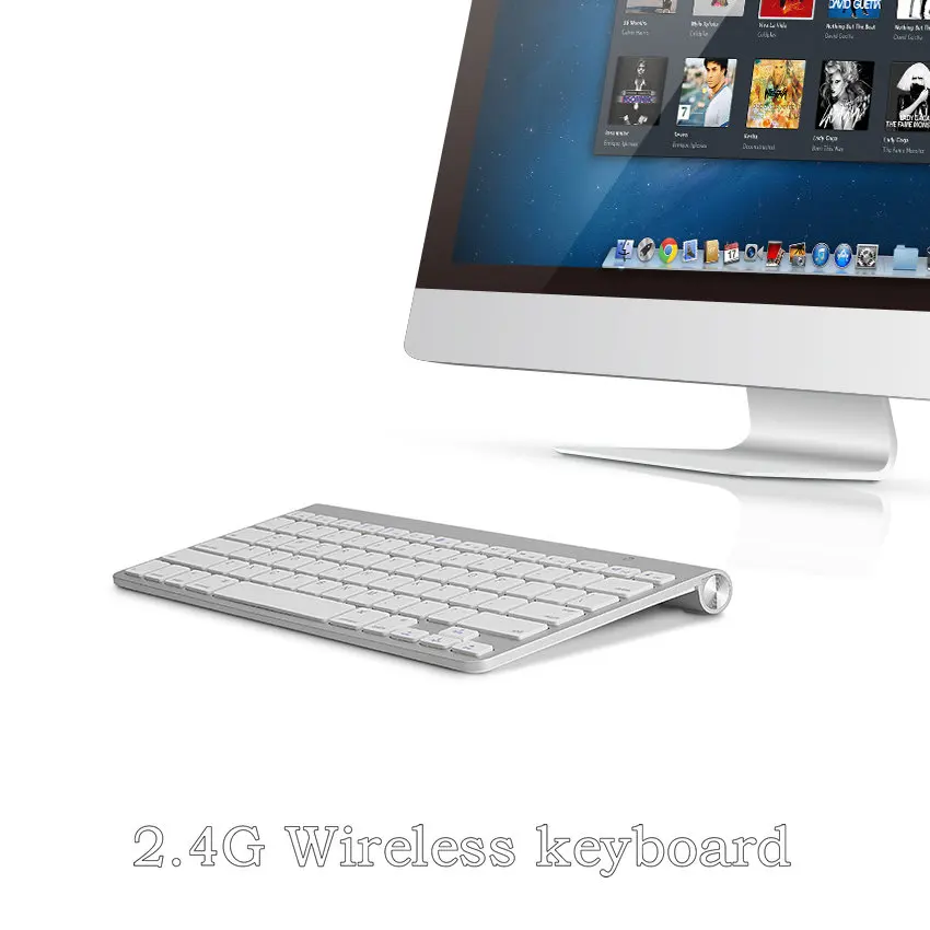 Ultra slim 2.4G Wireless Keyboard Russian Spanish Hebrew Keyboard For