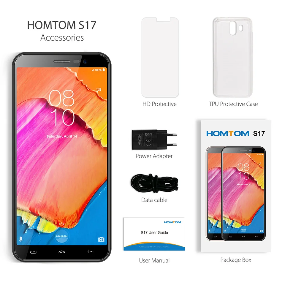 HOMTOM S17, Android 8,1, четырехъядерный, 5,5 дюймов, 18:9, полный дисплей, смартфон, отпечаток пальца, распознавание лица, 2 Гб ram, 16 ГБ rom, мобильный телефон