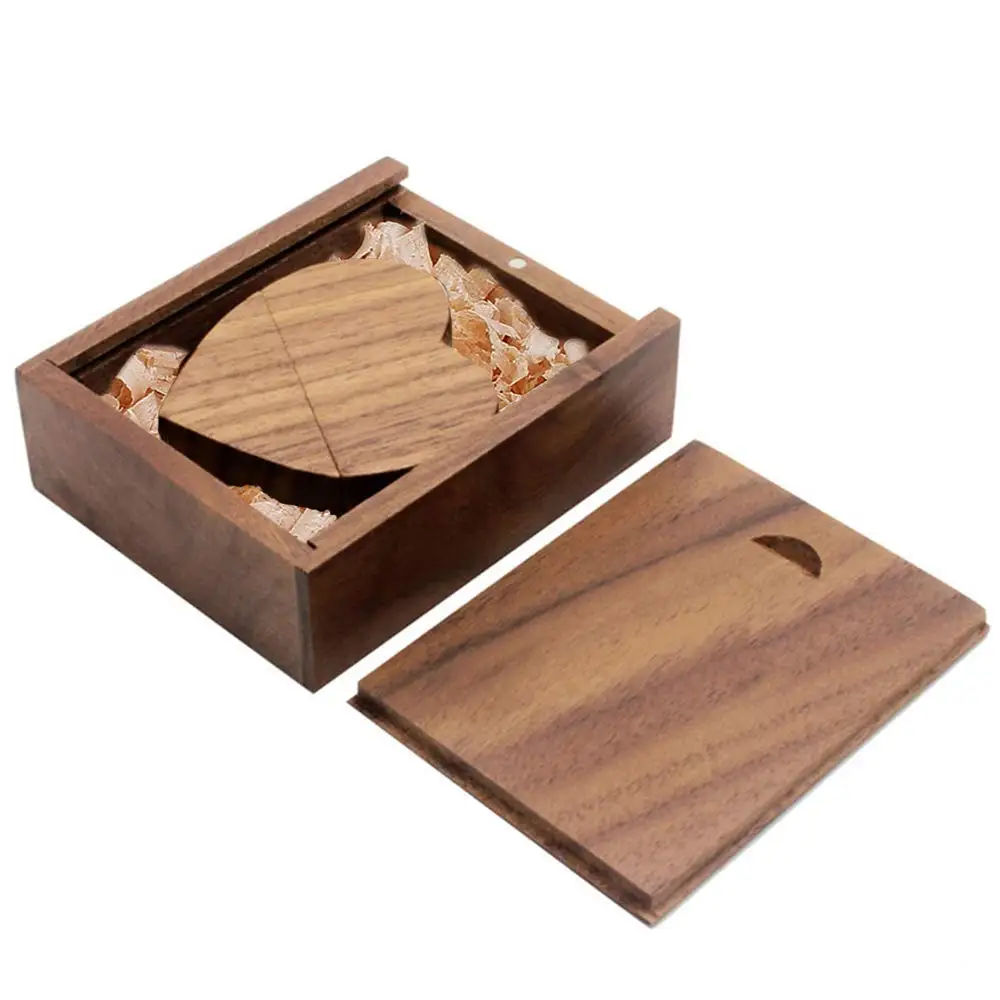 

VicSoul Wooden Heart Shape USB Flash Drive USB Memory Stick Thumb Drivers 32gb High Speed with Matching Box for Novelty Gift