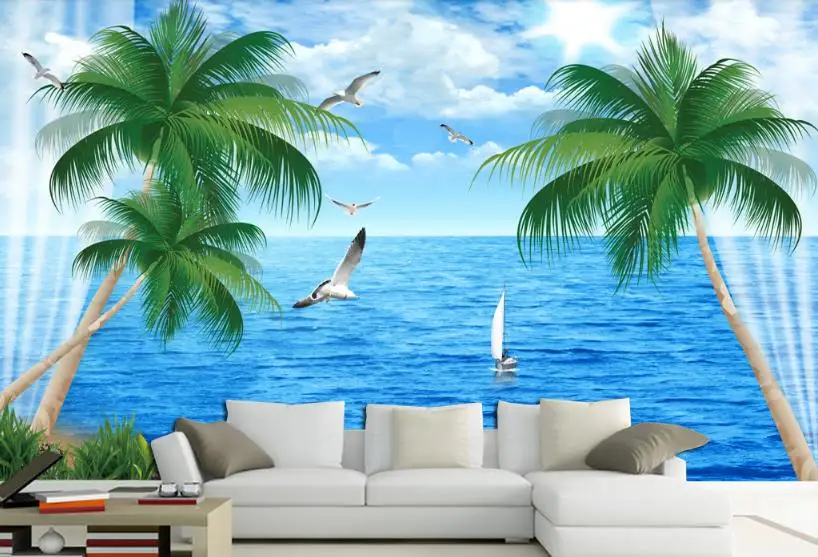 Goede Aangepaste mural behang Zeegezicht wallpapers voor woonkamer Achtergrond muur Home Improvement vliesbehang foto