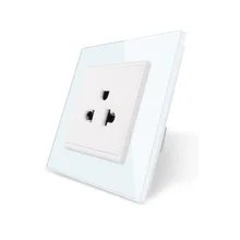 Стандарт США розетка, белая Хрустальная стеклянная панель, 110~ 250 В 16А настенный, мощность, OS-01US-1