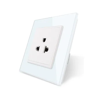

Livolo US Standard Power Socket, White Crystal Glass Panel, 110~250V 16A Wall Power Outlet, OS-01US-1