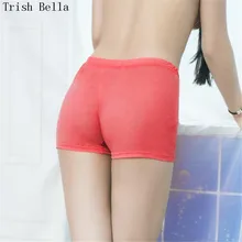 Ultrathin transparent Pure color Tighten seamless Low-waisted shorts sexy costumes chastity crotchless panties lenceria femenina sexy paillette design low waisted solid color women s mini shorts