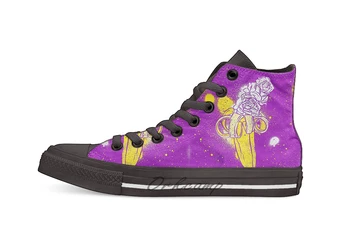 

floral banana Design breathable Casual High Top lace-up Canvas shoes sneakers