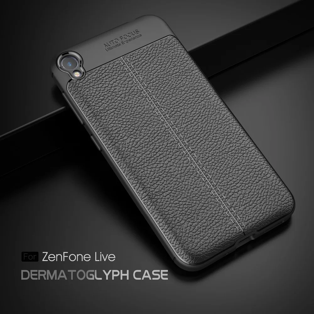 Coque For Zenfone Live ZB501KL Lichi Pattern Leather Case Soft TPU Cover Phone ASUS |