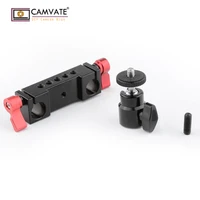camvate dslr CAMVATE DSLR רוד קלאמפ Railblock w / כדור ראש הר 1/4 עבור 15mm רוד תמיכה Rail System C1146 אביזרים הצילום במצלמה (3)