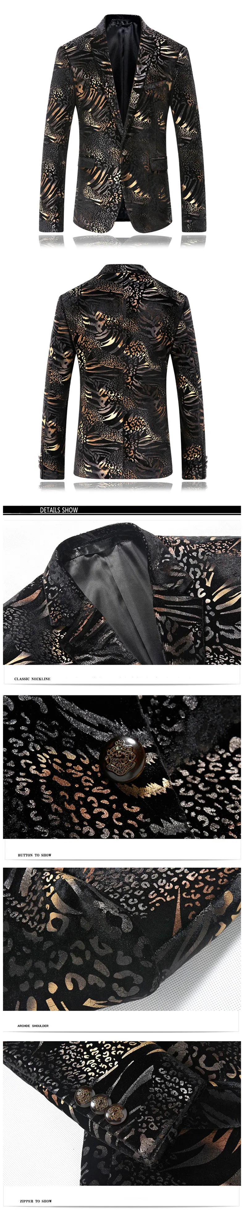 Черный пиджак Для мужчин цветочный узор Пейсли Свадебный костюм куртка Slim Fit стильные сценические костюмы Одежда Для Певица Для мужчин S Пиджаки для женщин конструкции