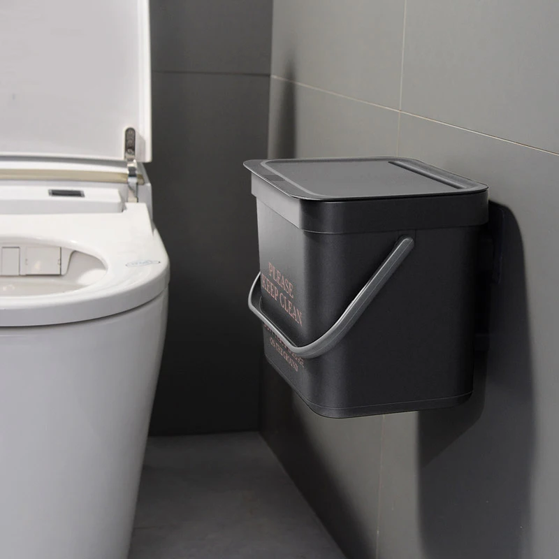 Us 8 88 11 Off 7l Bathroom Wall Mounted Trash Can Kitchen Waste Bin Living Room Dustbin Toilet Trash Cans Bedroom Garbage Bucket Nordic Style In