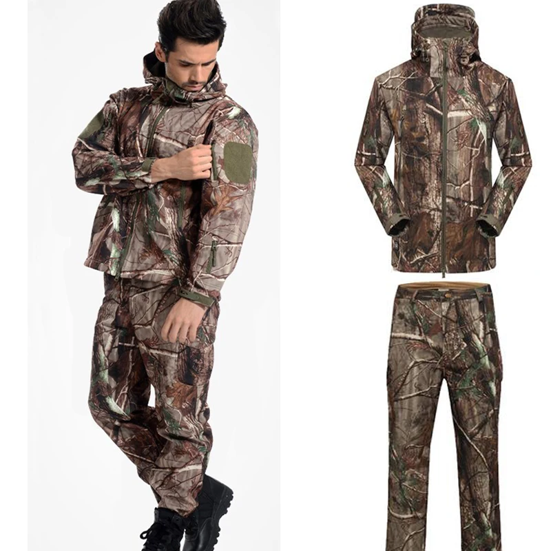 

Outdoor Sport Waterproof Suits Tactical Hunting Jacket + Pants TAD Sharkskin Softshell Hiking Camping Jacket Windbreaker