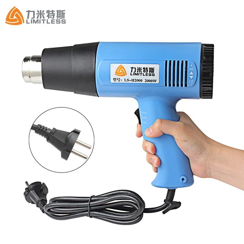 US EU Plug Temperature Adjustable 1500W 2000W Industrial Electric Heat Gun Handheld Hot Air Gun for Wallpaper Paint Stripping US EU Plug Temperature Adjustable 1500W 2000W Industrial Electric Heat Gun Handheld Hot Air Gun for Wallpaper Paint Stripping