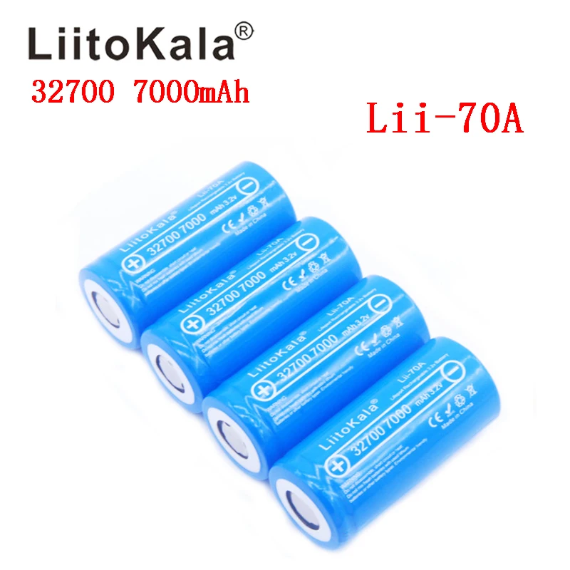 

4pcs 2019 NEW LiitoKala 32700 3.2v 7000mAh Lii-70A lifepo4 rechargeable battery cell LiFePO4 5C discharge battery