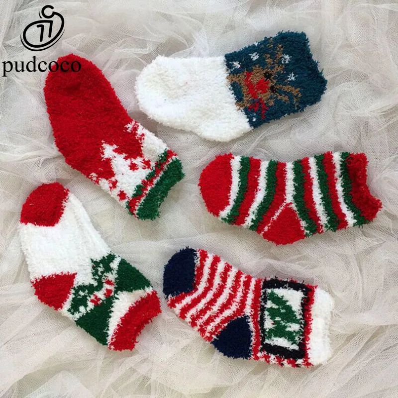 Pudcoco 2017 Childrens Socks Christmas Cotton Socks Unisex Girls Boys