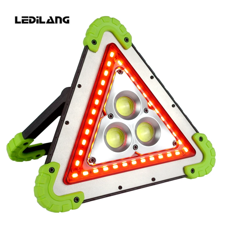 

Led work light rechargeable 3*cob+red led portable lamp powerful flood light portable outdoor Camping search light powerful