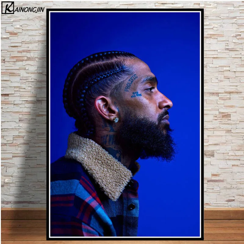 

Posters and Prints R.I.P Nipsey Hussle Poster Rapper Hip Hop Music Star Canvas Painting Wall Art Picture Living Room Home Decor