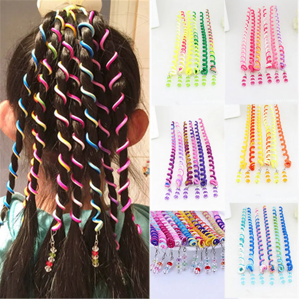 

6pcs/lot Rainbow Color Headband Cute Girls Hair band Crystal Long Elastic Hair Bands Kids Children Headwear Hair Accessories