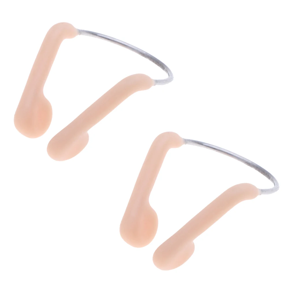 Durable No-Skid Soft Silicone Steel Wire Nose Clip for Swimming Diving Water Sports Nose Clip Skin Color Swimming Accessories