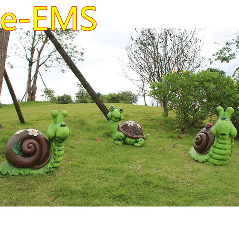 

Creative Simulation Cartoon Animal Snail Tortoise Resin Statue Pastoral Style Kindergarten Ornaments G2328
