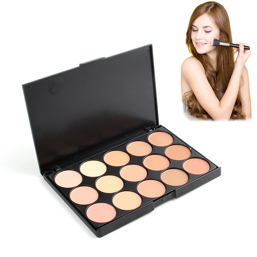 New Professional 15 Color Foundation Make-up Concealers Palette With Brush Makeup Concealer Camouflage Cream Eye Face Cosmetic (1)