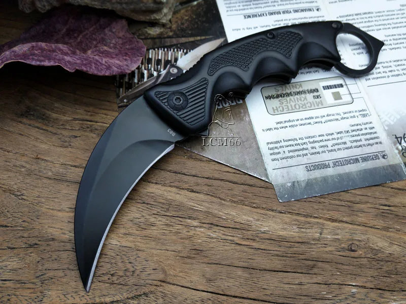 LCM66 складной Karambit складной нож csgo подарок тактический карманный нож, Открытый Кемпинг джунгли выживания битва самообороны инструмент - Цвет: black