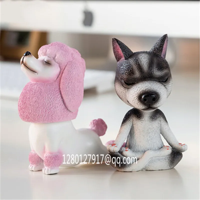 

Simulation Animal Cute Puppy Statue Pug DALMATIAN Poodle Shih Tzu kawaii DOG Creative Home Decor Action Figure Toy P1308