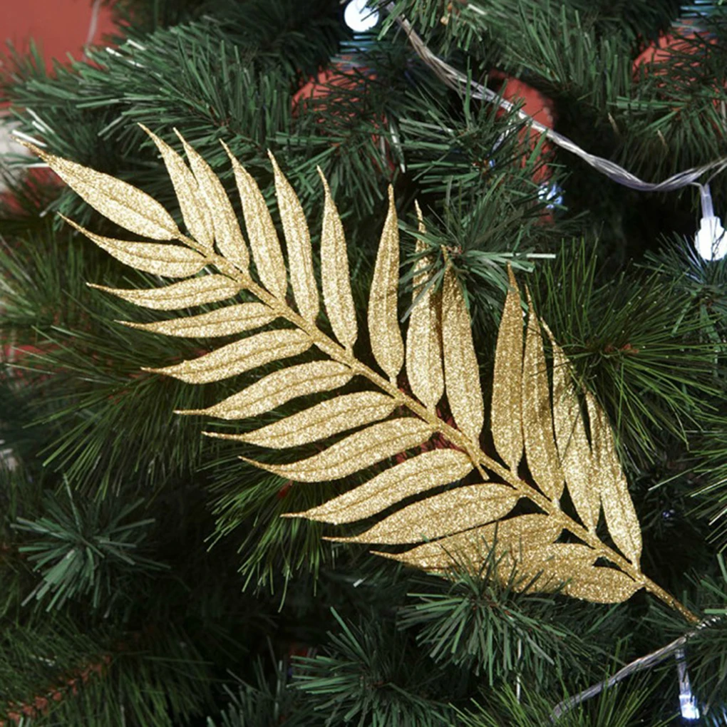 Рождественские украшения, рождественские украшения, Висячие золотые листья, рождественские украшения