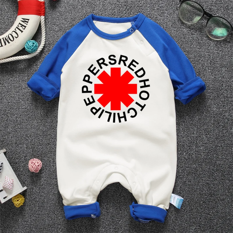 طفل رضيع رومبير 2017 الربيع طفلة الأحمر الفلفل الحار طباعة الوليد الرضع طويلة الأكمام حللا 100% القطن