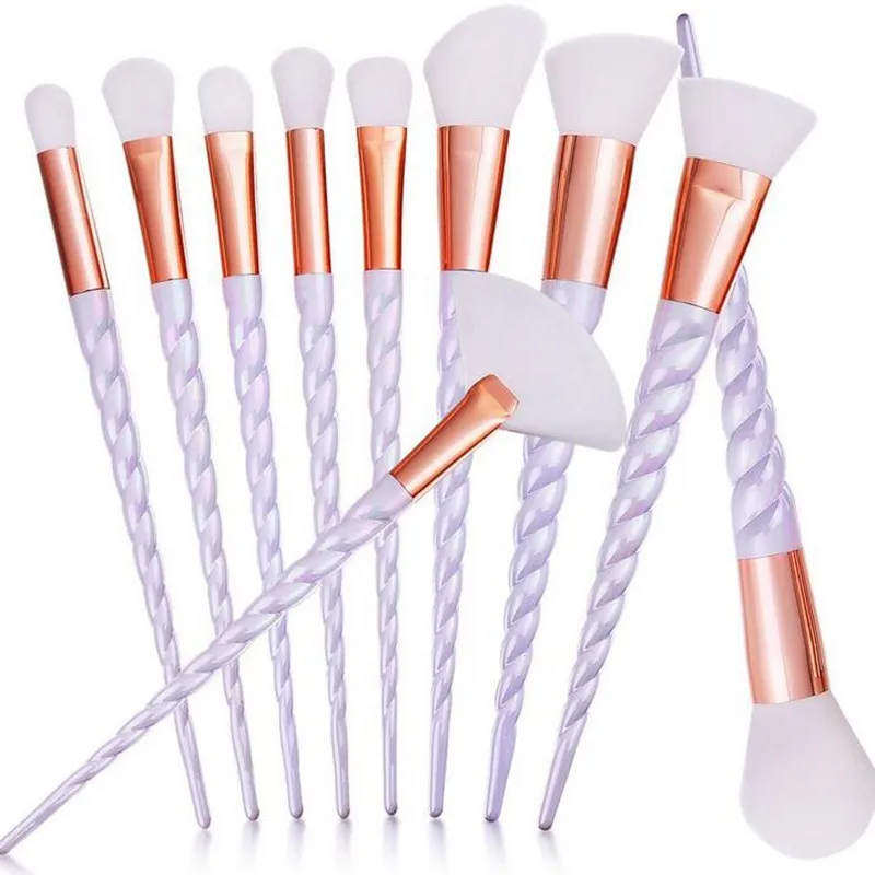 

5pcs or 10pcs Unicorn Makeup Brush Set Foundation Blending Powder Eye Shadow Make Up Brushes White Cosmetic Beauty Make Up Tools