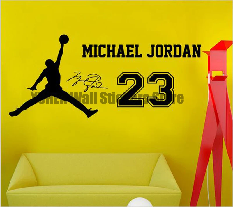 Michael Jordan Wall Sticker Vinyl DIY Home Decor Basketball Star Decals