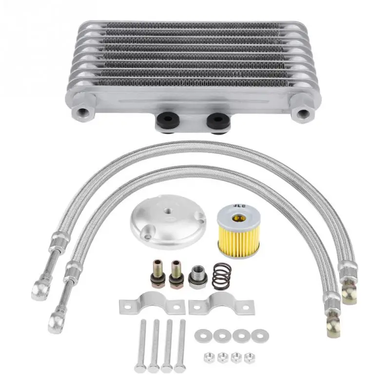 

1Set 125ml Motorcycle Oil Cooler Engine Oil Cooling Radiator System Kit for Suzuki 125CC 150CC 200CC Motor Accessories